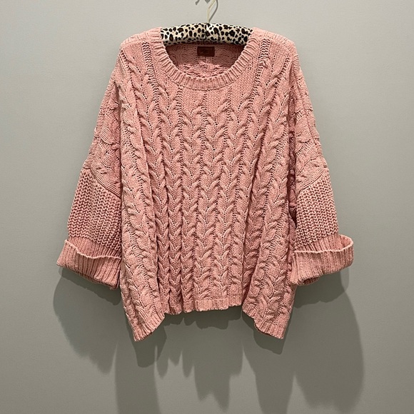 womens large over sized large pink sweater - Picture 1 of 9